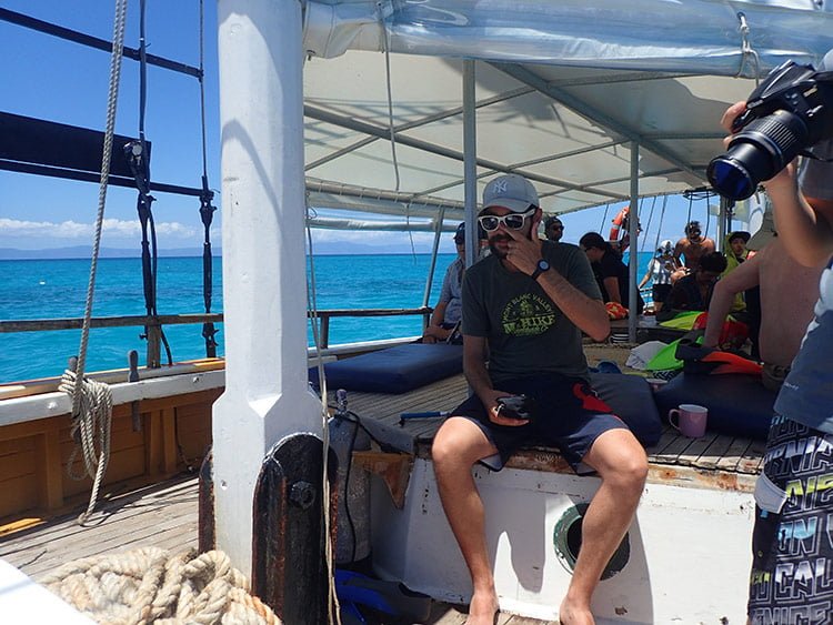 Cédric proche de la Grande Barrière de Corail