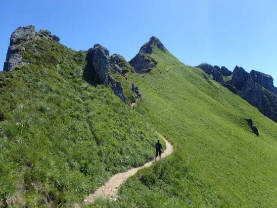 Passage sur les crêtes pour rejoindre le Puy de Sancy
