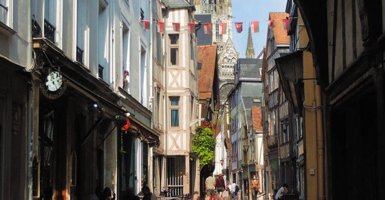 Maisons à colombage dans les rues de Rouen