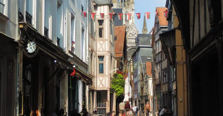 Maisons à colombage dans les rues de Rouen